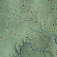 Second close-up of the map of Delmar, Wisconsin print showing more streets and buildings