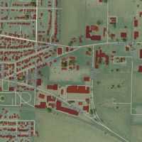 Second close-up of the map of Delphos, Ohio print showing more streets and buildings
