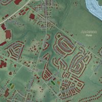 Second close-up of the map of Delran, New Jersey print showing more streets and buildings