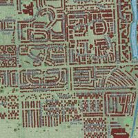 Second close-up of the map of Delray Beach, Florida print showing more streets and buildings