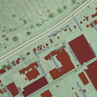 Second close-up of the map of Delray, Michigan print showing more streets and buildings