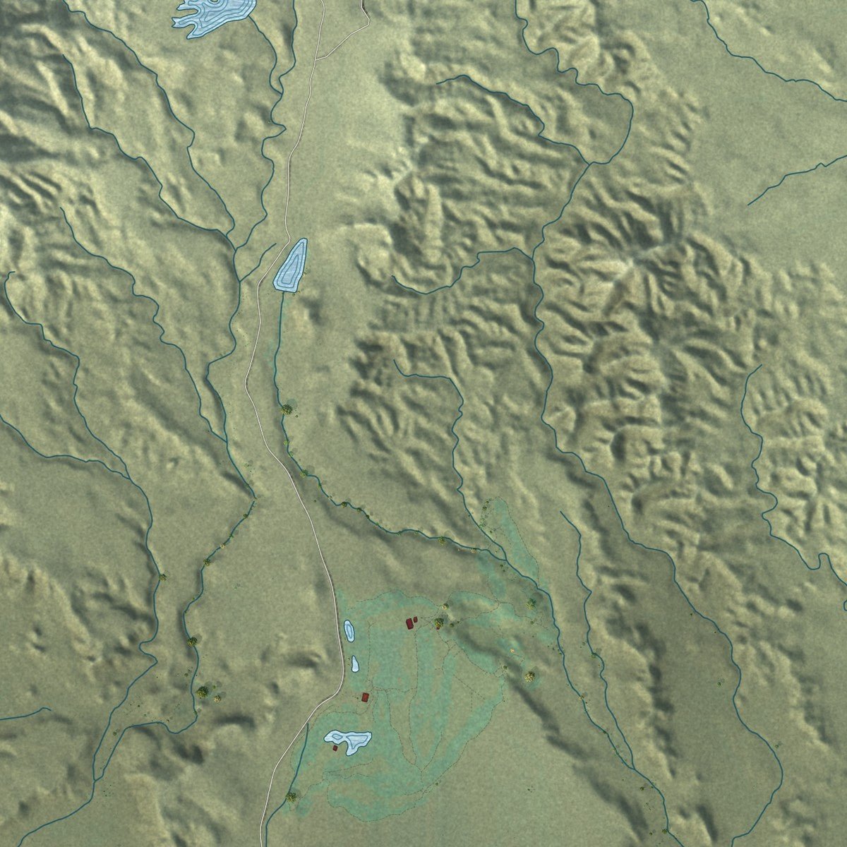 Second close-up of the map of Delta, Colorado print showing more streets and buildings