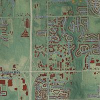 Second close-up of the map of Delta, Michigan print showing more streets and buildings