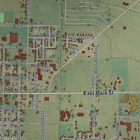 Second close-up of the map of Delta, Utah print showing more streets and buildings