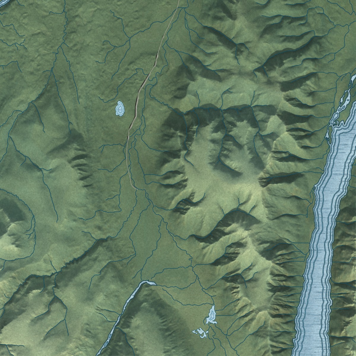 Second close-up of the map of Deltana, Alaska print showing more streets and buildings
