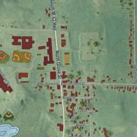 Second close-up of the map of Delton, Michigan print showing more streets and buildings