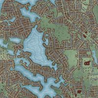 Second close-up of the map of Deltona, Florida print showing more streets and buildings