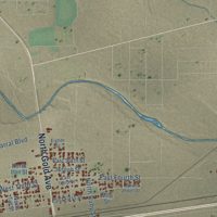 Second close-up of the map of Deming, New Mexico print showing more streets and buildings