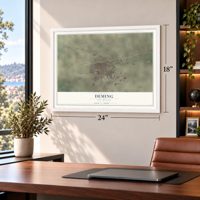 Deming, New Mexico map, 18 x 24 inch print in a white frame in a home office