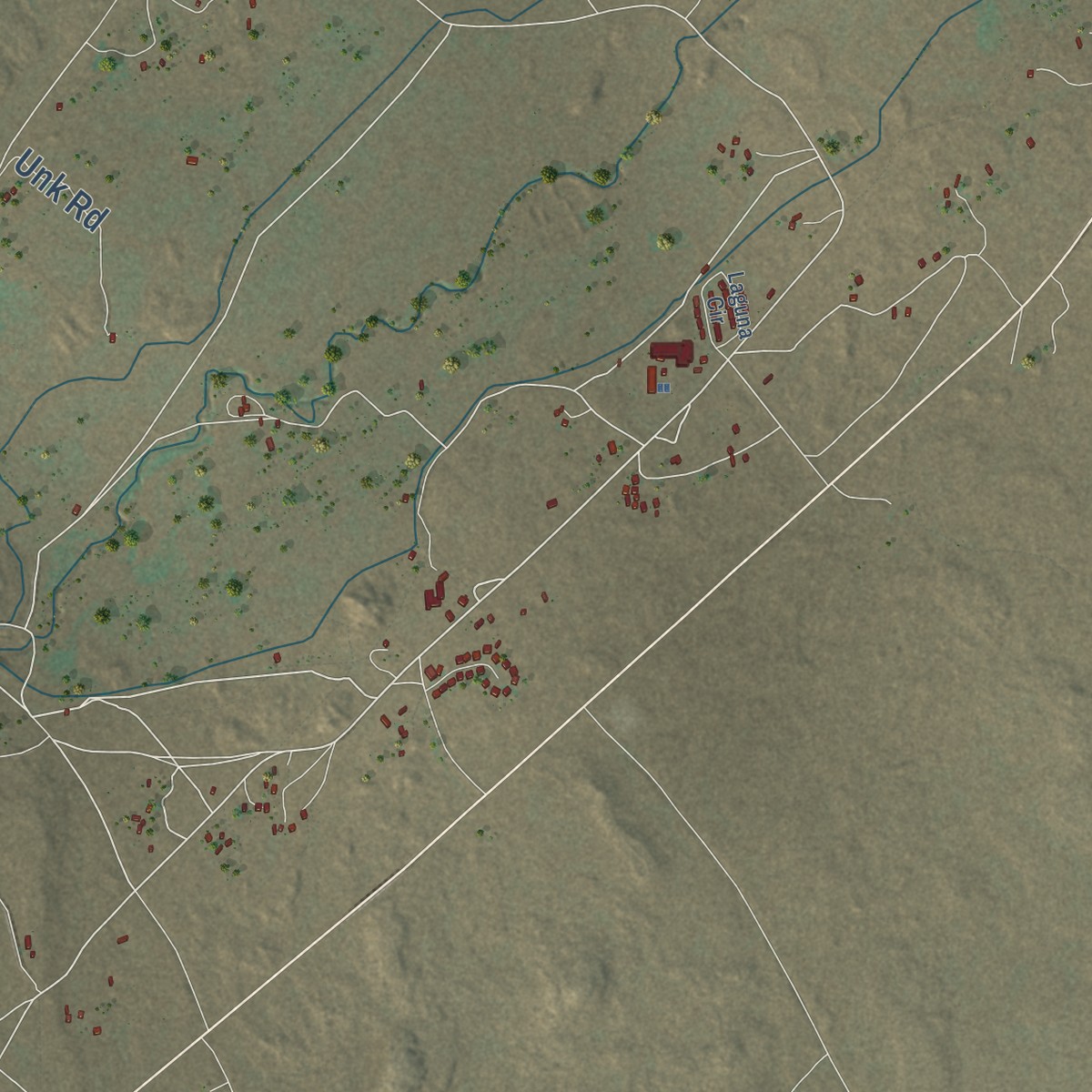 Second close-up of the map of Dennehotso, Arizona print showing more streets and buildings