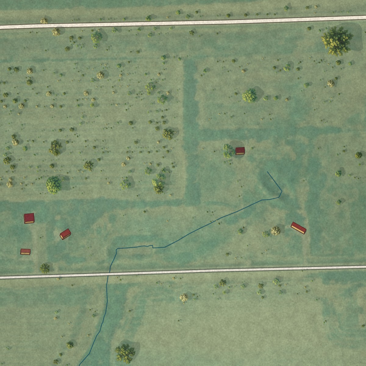 Second close-up of the map of Dennis, Kansas print showing more streets and buildings