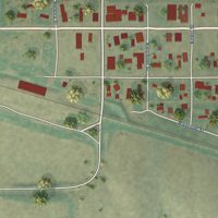 Second close-up of the map of Denton, Montana print showing more streets and buildings