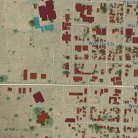 Second close-up of the map of Denver City, Texas print showing more streets and buildings