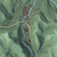 Second close-up of the map of Deposit, New York print showing more streets and buildings