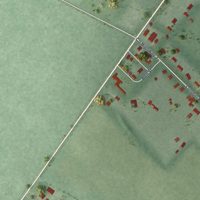 Second close-up of the map of Derby, Ohio print showing more streets and buildings
