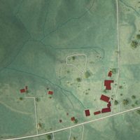 Second close-up of the map of Derma, Mississippi print showing more streets and buildings