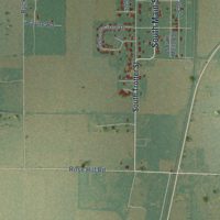 Second close-up of the map of Dermott, Arkansas print showing more streets and buildings