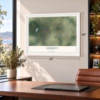 Dermott, Arkansas map, 18 x 24 inch print in a white frame in a home office