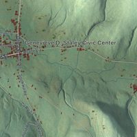 Second close-up of the map of DeRuyter, New York print showing more streets and buildings