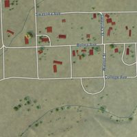 Second close-up of the map of Des Moines, New Mexico print showing more streets and buildings