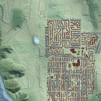 Second close-up of the map of Des Moines, Washington print showing more streets and buildings