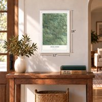 Descanso, California map, 12 x 18 inch print in a white frame in an entryway