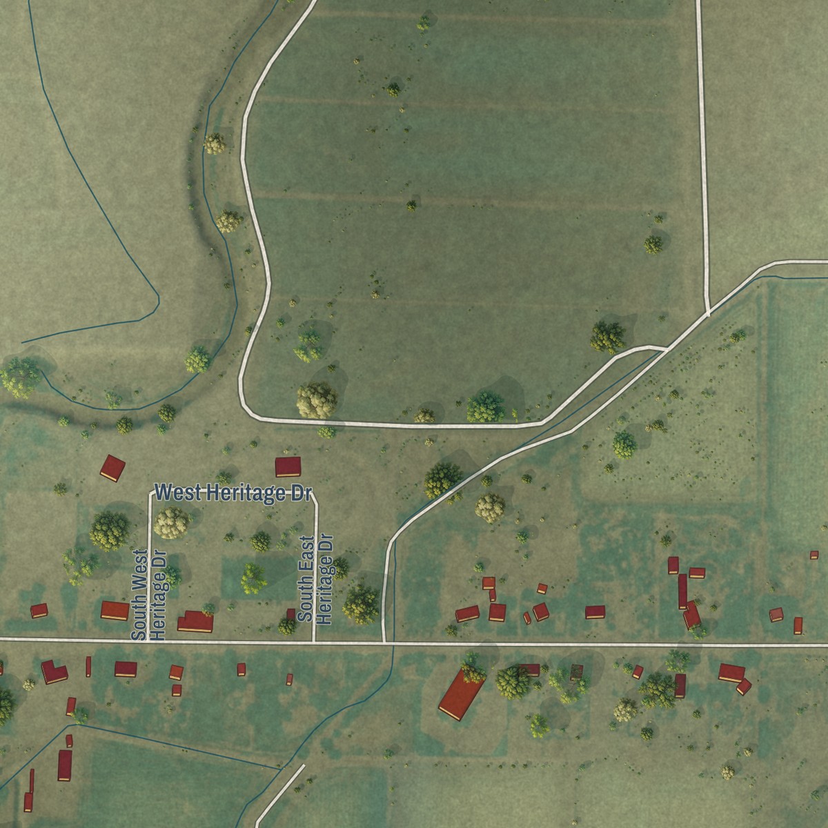 Second close-up of the map of Deseret, Utah print showing more streets and buildings