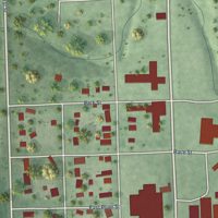 Second close-up of the map of Deshler, Nebraska print showing more streets and buildings