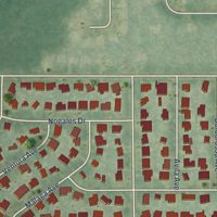 Second close-up of the map of Desoto Lakes, Florida print showing more streets and buildings
