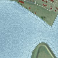 Second close-up of the map of Detroit Beach, Michigan print showing more streets and buildings