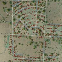 Second close-up of the map of Devine, Texas print showing more streets and buildings