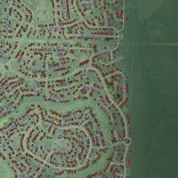 Second close-up of the map of Diamondhead, Mississippi print showing more streets and buildings