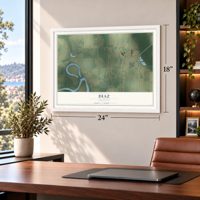 Diaz, Arkansas map, 18 x 24 inch print in a white frame in a home office