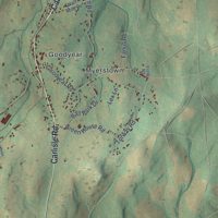 Second close-up of the map of Dickinson, Pennsylvania print showing more streets and buildings