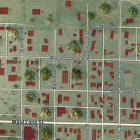 Second close-up of the map of Dighton, Kansas print showing more streets and buildings