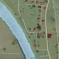 Second close-up of the map of Dillard, Oregon print showing more streets and buildings