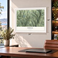 Dimock, Pennsylvania map, 18 x 24 inch print in a white frame in a home office