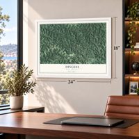 Dingess, West Virginia map, 18 x 24 inch print in a white frame in a home office
