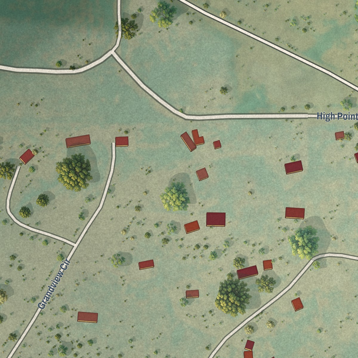 Second close-up of the map of Divide, Colorado print showing more streets and buildings