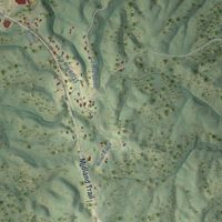 Second close-up of the map of Divide, West Virginia print showing more streets and buildings