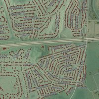 Second close-up of the map of Dix Hills, New York print showing more streets and buildings