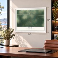 Dixie, Georgia map, 18 x 24 inch print in a white frame in a home office