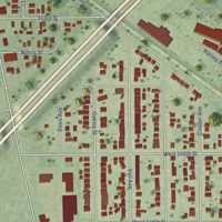 Second close-up of the map of Dixmoor, Illinois print showing more streets and buildings