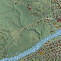 Second close-up of the map of Dixon, Illinois print showing more streets and buildings