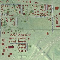 Second close-up of the map of Dodge Center, Minnesota print showing more streets and buildings