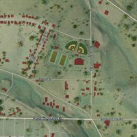 Second close-up of the map of Dodgeville, Wisconsin print showing more streets and buildings