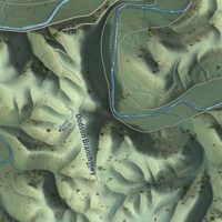 Second close-up of the map of Dodson Branch, Tennessee print showing more streets and buildings