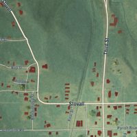 Second close-up of the map of Dodson, Louisiana print showing more streets and buildings