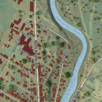 Second close-up of the map of Dolgeville, New York print showing more streets and buildings