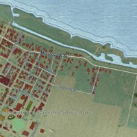 Second close-up of the map of Donaldsonville, Louisiana print showing more streets and buildings